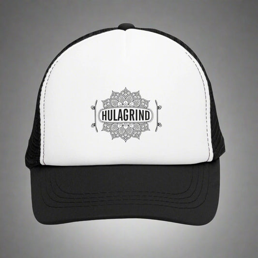 Hulagrind - Silver Mandala Skateboard Trucker Hat