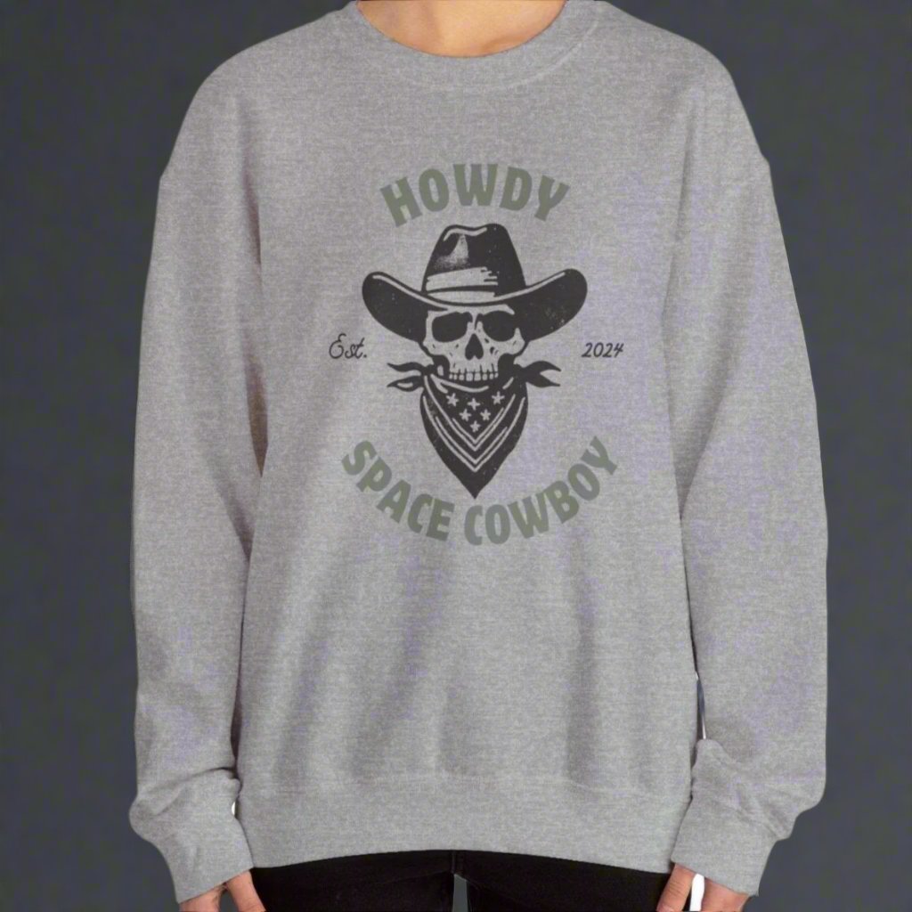 Howdy Space Cowboy Crewneck Retro Sweatshirt