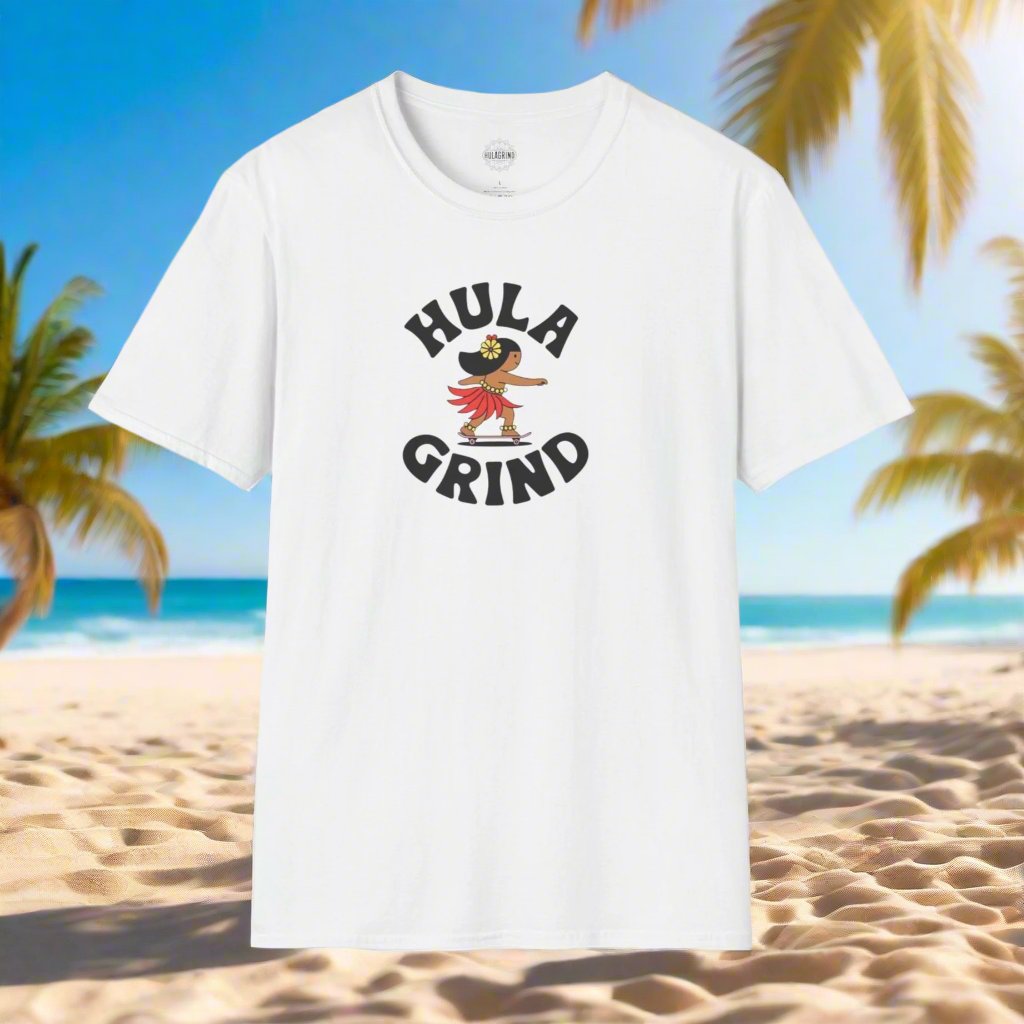 Hulagrind Hula Girl Skateboarding Tee - Available in 8 colors!